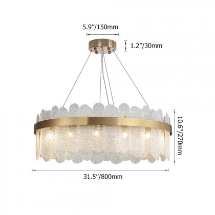 HMR Revel Modern Round Tiered Clear Glass Chandelier - 14-Light