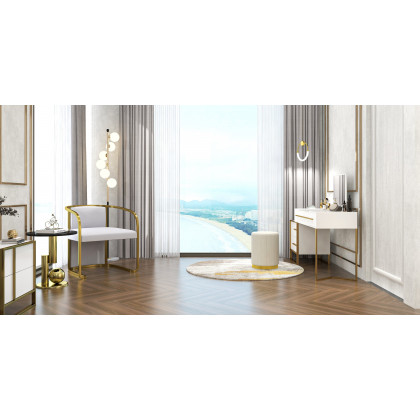 HMR - Modern Minimalist Single Circle Kitchen Island Light in Gold Cool Light