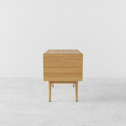 HMR - 59.1" Mid Century Modern Natural Writing Desk Wooden Computer Desk with 2 Drawers 4 Legs