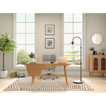 HMR - 59.1" Mid Century Modern Natural Writing Desk Wooden Computer Desk with 2 Drawers 4 Legs