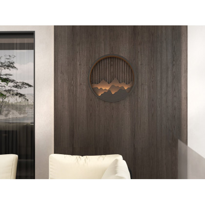 HMR - Outdoor Flush Mounted Wall Lighting Sconces LED Circle Layered Mountain Pattern