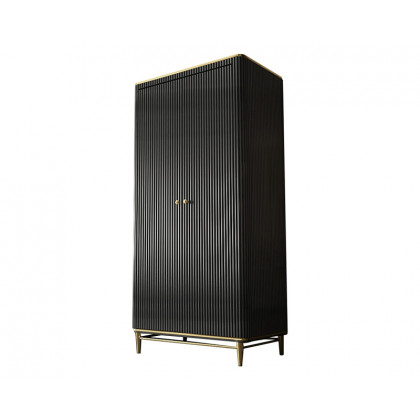 HMR - Bline 70" Modern Black Wardrobe Closet with Multi-Storage