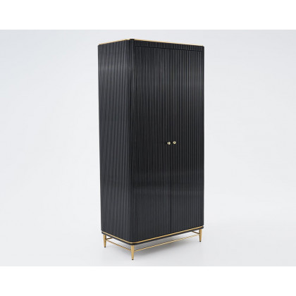 HMR - Bline 70" Modern Black Wardrobe Closet with Multi-Storage
