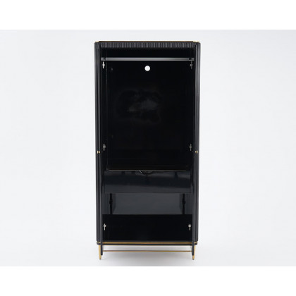 HMR - Bline 70" Modern Black Wardrobe Closet with Multi-Storage