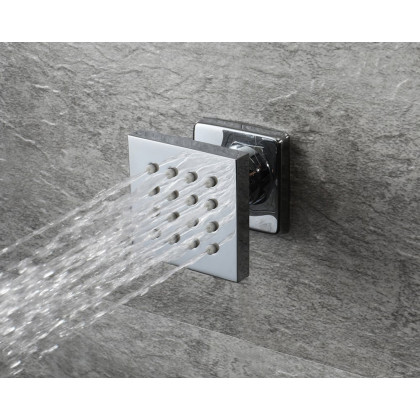 HMR Wall-Mounted 16" Shower System 4 Function Thermostatic - Polished Chrome