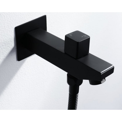 HMR Wall-Mounted 16" Shower System 4 Function Thermostatic - Black
