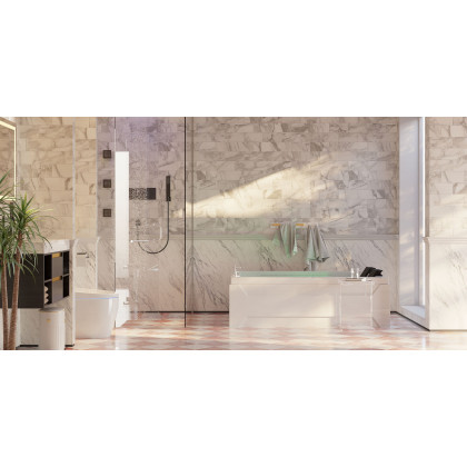 HMR Wall-Mounted 16" Shower System 4 Function Thermostatic - Black