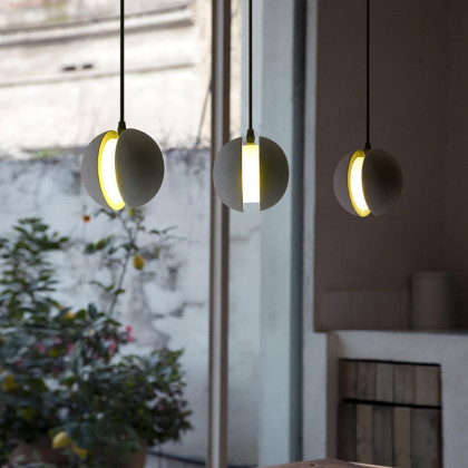 HMR - Moon Cement Pendant Light Gray Hanging Light set of 6