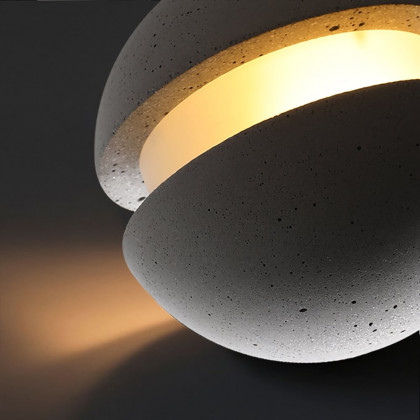 HMR - Moon Cement Pendant Light Gray Hanging Light set of 6
