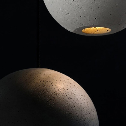 HMR - Moon Cement Pendant Light Gray Hanging Light set of 6