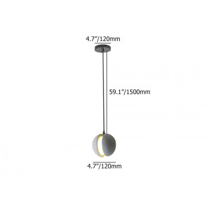 HMR - Moon Cement Pendant Light Gray Hanging Light set of 6