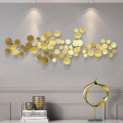 HMR - 1-Piece Modern Style Geometric Figure Wall Decor Gold Iron Wall Decor