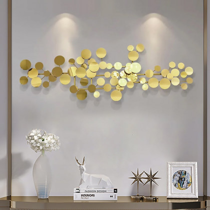 HMR - 1-Piece Modern Style Geometric Figure Wall Decor Gold Iron Wall Decor