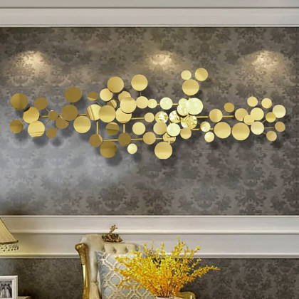 HMR - 1-Piece Modern Style Geometric Figure Wall Decor Gold Iron Wall Decor