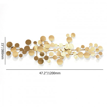 HMR - 1-Piece Modern Style Geometric Figure Wall Decor Gold Iron Wall Decor