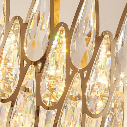 HMR - Ketose Modern Gold 14-Light Crystal Chandelier with Adjustable Chain