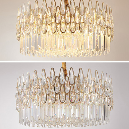 HMR - Ketose Modern Gold 14-Light Crystal Chandelier with Adjustable Chain