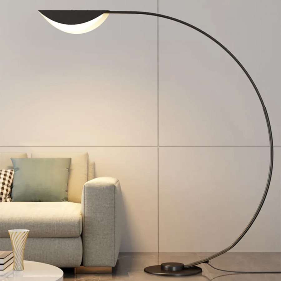 HMR - 70" Tall Black Arc Floor Lamp Metal Overarching Floor Reading Lamp