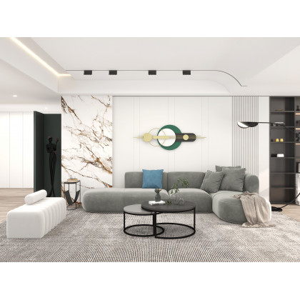 HMR - 70" Tall Black Arc Floor Lamp Metal Overarching Floor Reading Lamp