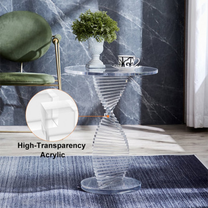 HMR - Contemporary Round Acrylic Side Table