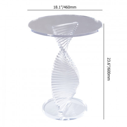 HMR - Contemporary Round Acrylic Side Table