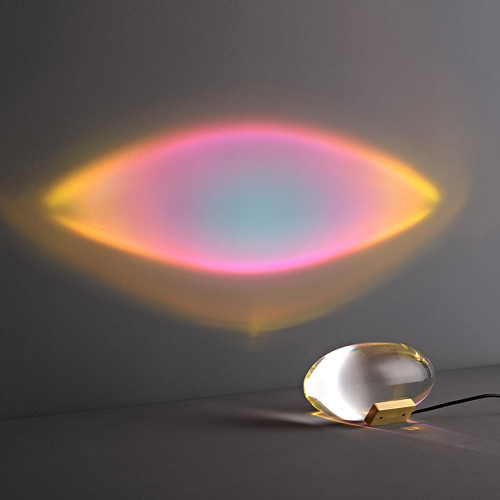 HMR - Modern Oval Colorful Crystal LED Table Lamps in Brass for Bedroom and Hallway
