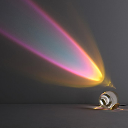 HMR - Modern Oval Colorful Crystal LED Table Lamps in Brass for Bedroom and Hallway