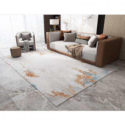 HMR - 6' x 9' Modern Abstract Living Room Ink Painting Multi-colored Rectangle Area Rug