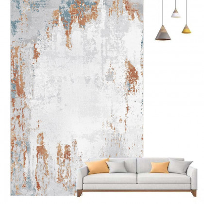 HMR - 6' x 9' Modern Abstract Living Room Ink Painting Multi-colored Rectangle Area Rug