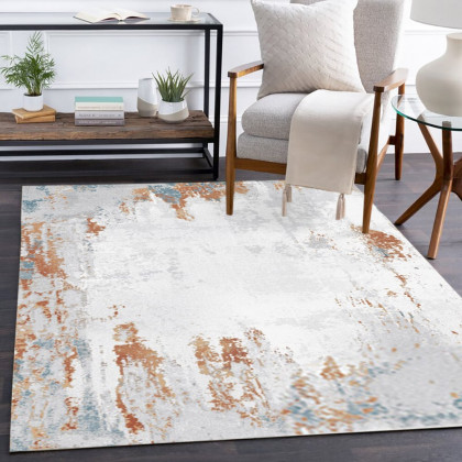 HMR - 6' x 9' Modern Abstract Living Room Ink Painting Multi-colored Rectangle Area Rug