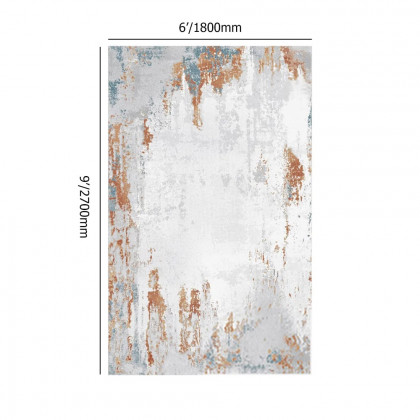 HMR - 6' x 9' Modern Abstract Living Room Ink Painting Multi-colored Rectangle Area Rug