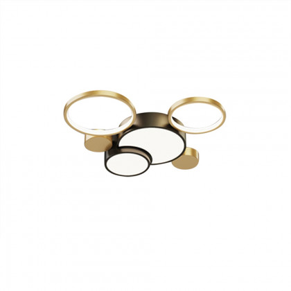 HMR - Geometric Flush Mount LED Ceiling Light in Gold & Black