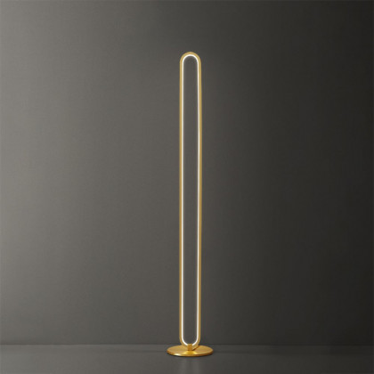 HMR - Modern Linear LED Floor Lamp Gold Metal Base Brass Standing Lamp