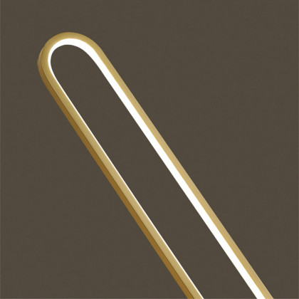 HMR - Modern Linear LED Floor Lamp Gold Metal Base Brass Standing Lamp