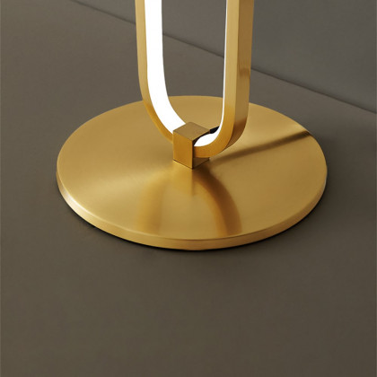 HMR - Modern Linear LED Floor Lamp Gold Metal Base Brass Standing Lamp