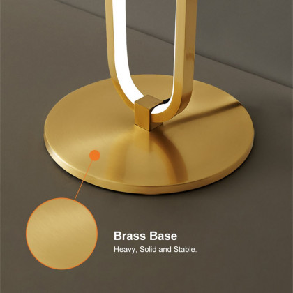 HMR - Modern Linear LED Floor Lamp Gold Metal Base Brass Standing Lamp