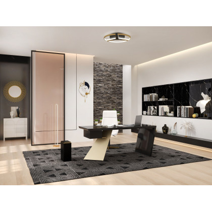 HMR - Modern Linear LED Floor Lamp Gold Metal Base Brass Standing Lamp