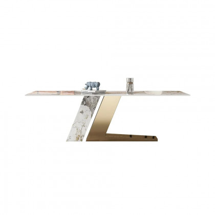 HMR Luxotic Series Modern Rectangle Sintered Stone Top Dining Table - 63" (Seats 4-6 People)
