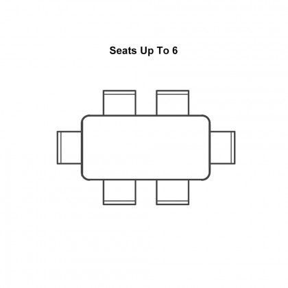 HMR Luxotic Series Modern Rectangle Sintered Stone Top Dining Table - 63" (Seats 4-6 People)