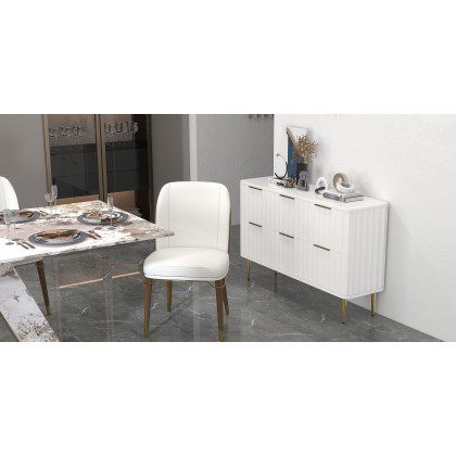 HMR Luxotic Series Modern Rectangle Sintered Stone Top Dining Table - 78.7" (Seats 6-8 People)