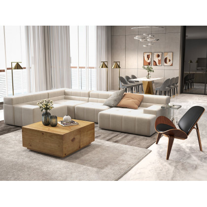 HMR Luxotic Series Modern Rectangle Sintered Stone Top Dining Table - 70.9" (Seats 6-8 People)