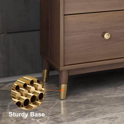 HMR - Ultic Modern Rectangle Sideboard Buffet with Ample Storages & Doors in Walnut