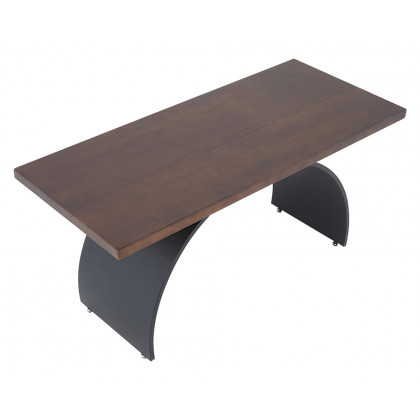 HMR - Modern Industrial Rectangular Wood Metal Base Office Desk