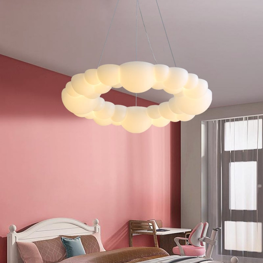 HMR - Modern White LED Chandelier Cloud Bubble Pendant Light