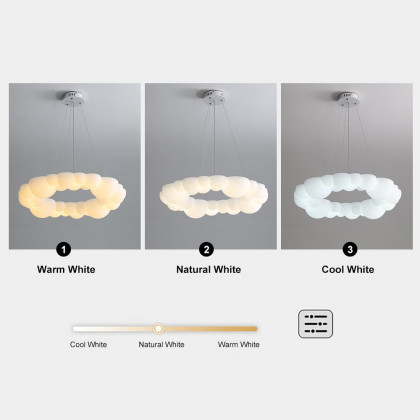 HMR - Modern White LED Chandelier Cloud Bubble Pendant Light