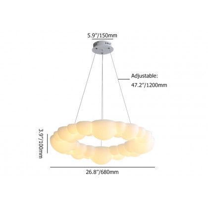 HMR - Modern White LED Chandelier Cloud Bubble Pendant Light