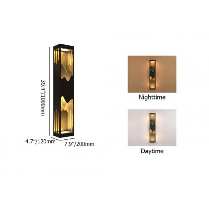 HMR - 40" Modern Flush Mounted LED Outdoor Lighting Wall Sconces Layered Cuboid