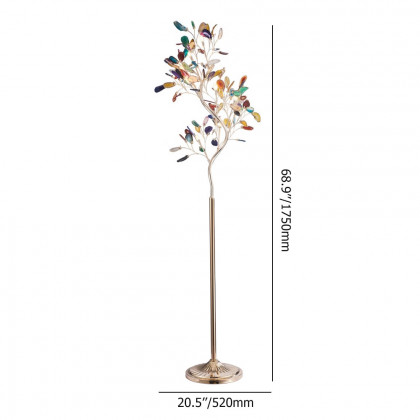 HMR - Stunny Art Deco 9-Light Agate Tree Floor Lamp with Foot Switch