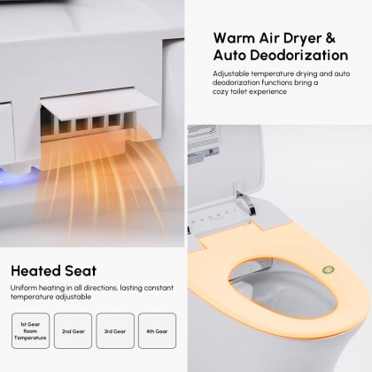 HMR - Automatic Smart Bidet Toilet with Self-Cleaning Function 1.28 GPF