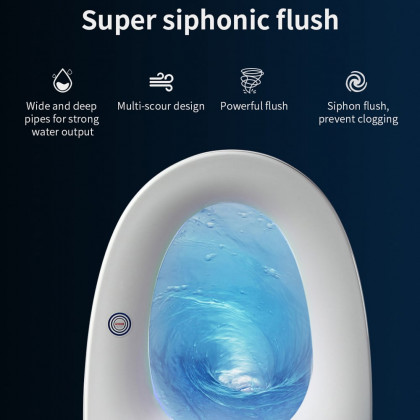 HMR - Automatic Smart Bidet Toilet with Self-Cleaning Function 1.28 GPF